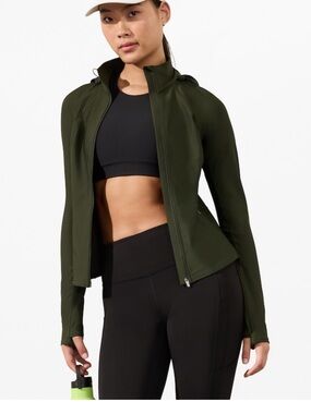 Athleta Olive Green Zip-Up Utility Jacket